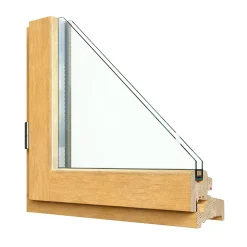 GoodHome Fenêtre 1 vantail tirant droit double vitrage en bois marron l.45 x H.47,8 cm