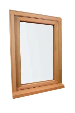 GoodHome Fenêtre 1 vantail tirant gauche double vitrage en bois marron l.65 x H.62,8 cm