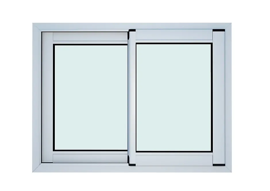 Fenêtre 2 vantaux coulissante double vitrage en aluminium blanc l.103 x H.77 cm-GoodHome Outlet