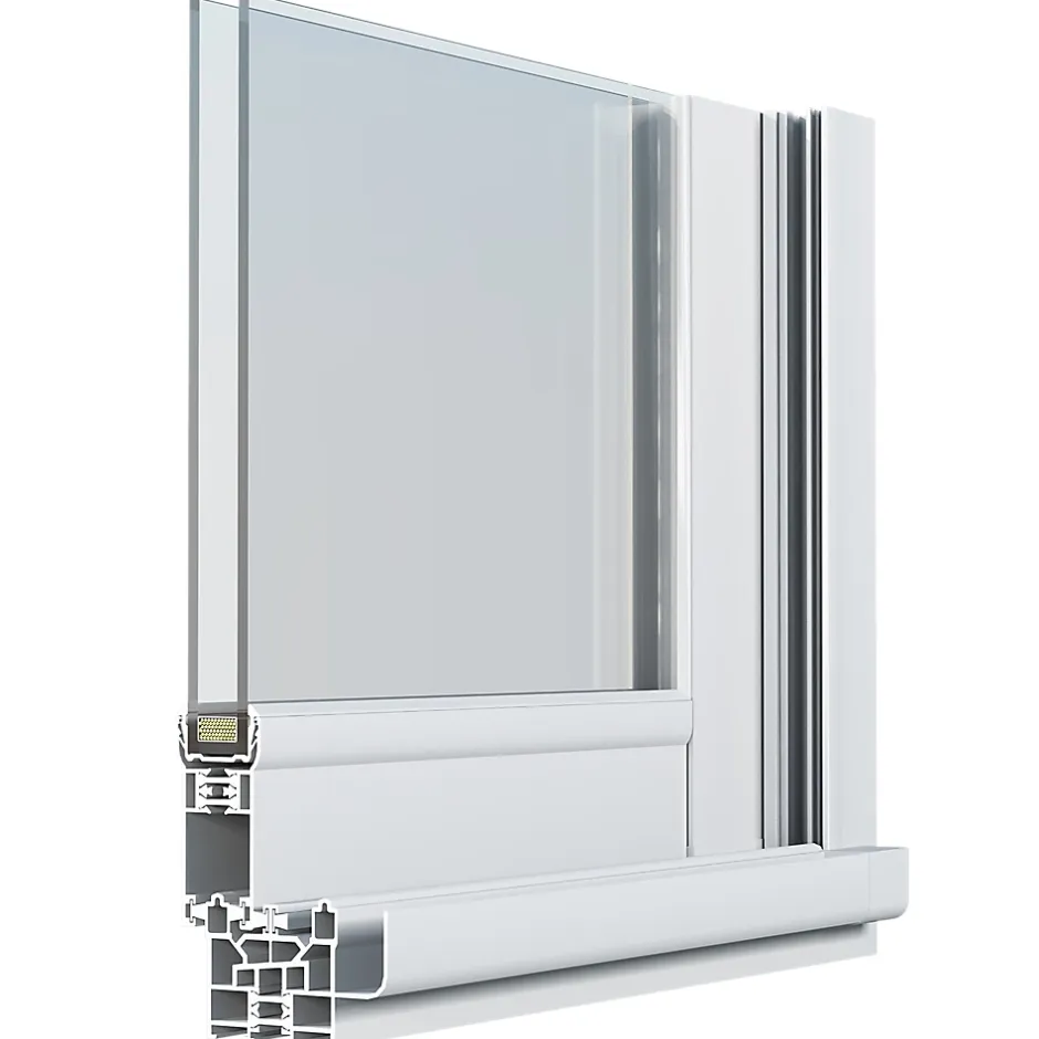 Fenêtre 2 vantaux coulissante double vitrage en aluminium blanc l.103 x H.77 cm-GoodHome Outlet