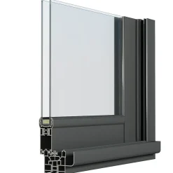 GoodHome Fenêtre 2 vantaux coulissante double vitrage en aluminium gris l.103 x H.127 cm