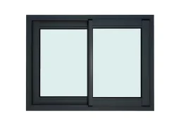 Fenêtre 2 vantaux coulissante double vitrage en aluminium gris l.123 x H.77 cm-GoodHome New