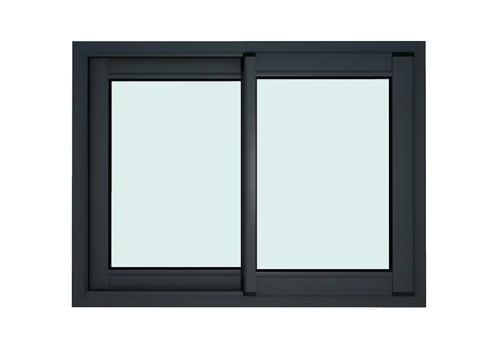 Fenêtre 2 vantaux coulissante double vitrage en aluminium gris l.123 x H.77 cm-GoodHome New