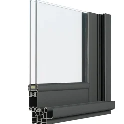 Fenêtre 2 vantaux coulissante double vitrage en aluminium gris l.123 x H.77 cm-GoodHome New