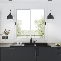 Fenêtre 2 vantaux coulissante double vitrage en aluminium blanc l.123 x H.122 cm-GoodHome Online