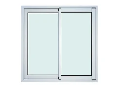 GoodHome Fenêtre 2 vantaux coulissante double vitrage en aluminium blanc l.123 x H.117 cm