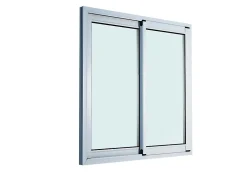 GoodHome Fenêtre 2 vantaux coulissante double vitrage en aluminium blanc l.103 x H.117 cm