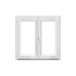 GoodHome Fenêtre 2 vantaux oscillo-battante, tirant droit double vitrage en PVC blanc l.105 x H.98 cm