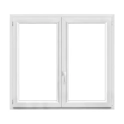Fenêtre 2 vantaux oscillo-battante, tirant droit double vitrage en PVC blanc l.145 x H.128 cm-GoodHome Hot