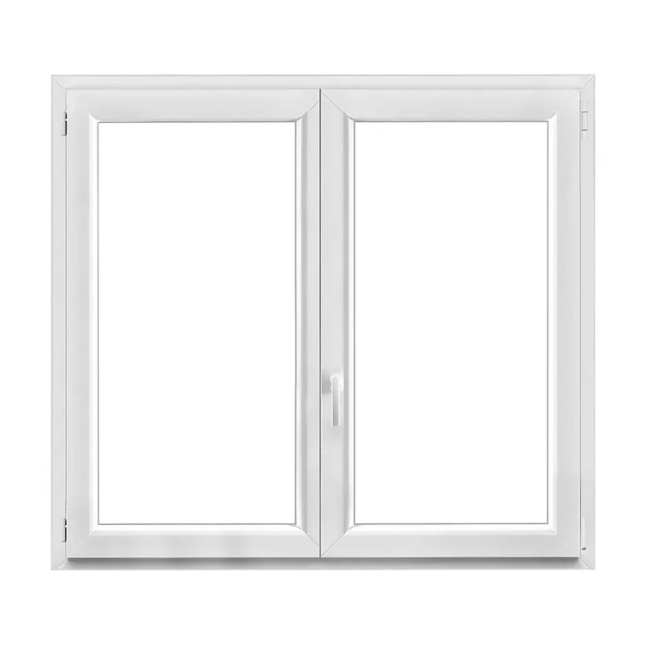 Fenêtre 2 vantaux oscillo-battante, tirant droit double vitrage en PVC blanc l.145 x H.128 cm-GoodHome Hot