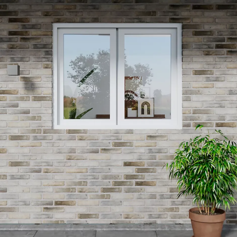 Fenêtre 2 vantaux oscillo-battante, tirant droit double vitrage en PVC blanc l.145 x H.128 cm-GoodHome Hot