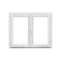 Fenêtre 2 vantaux oscillo-battante, tirant droit double vitrage en PVC blanc l.125 x H.98 cm-GoodHome Online