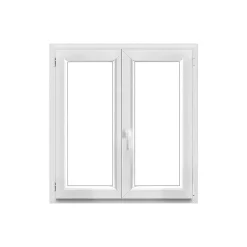 GoodHome Fenêtre 2 vantaux oscillo-battante, tirant droit double vitrage en PVC blanc l.105 x H.108 cm