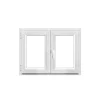 Fenêtre 2 vantaux oscillo-battante, tirant droit double vitrage en PVC blanc l.105 x H.78 cm-GoodHome