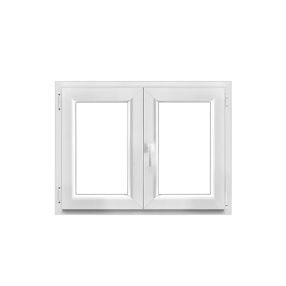 Fenêtre 2 vantaux oscillo-battante, tirant droit double vitrage en PVC blanc l.105 x H.78 cm-GoodHome