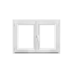 GoodHome Fenêtre 2 vantaux oscillo-battante, tirant droit double vitrage en PVC blanc l.125 x H.78 cm