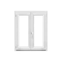 Fenêtre 2 vantaux oscillo-battante, tirant droit double vitrage en PVC blanc l.95 x H.108 cm-GoodHome Sale