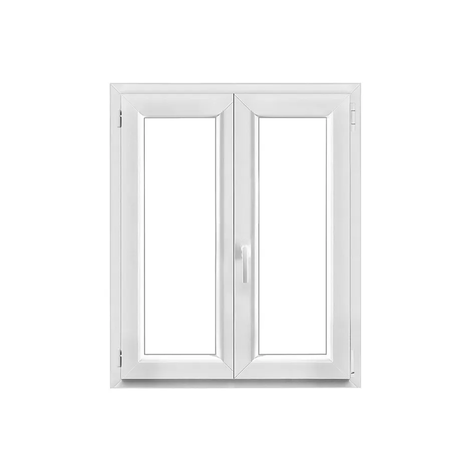 Fenêtre 2 vantaux oscillo-battante, tirant droit double vitrage en PVC blanc l.95 x H.108 cm-GoodHome Sale