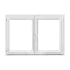 GoodHome Fenêtre 2 vantaux oscillo-battante, tirant droit double vitrage en PVC blanc l.145 x H.98 cm