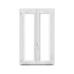 Fenêtre 2 vantaux oscillo-battante, tirant droit double vitrage en PVC blanc l.85 x H.128 cm-GoodHome Hot