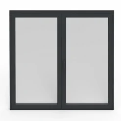 GoodHome Fenêtre 2 vantaux oscillo-battante, tirant droit double vitrage en aluminium gris l.123 x H.127 cm
