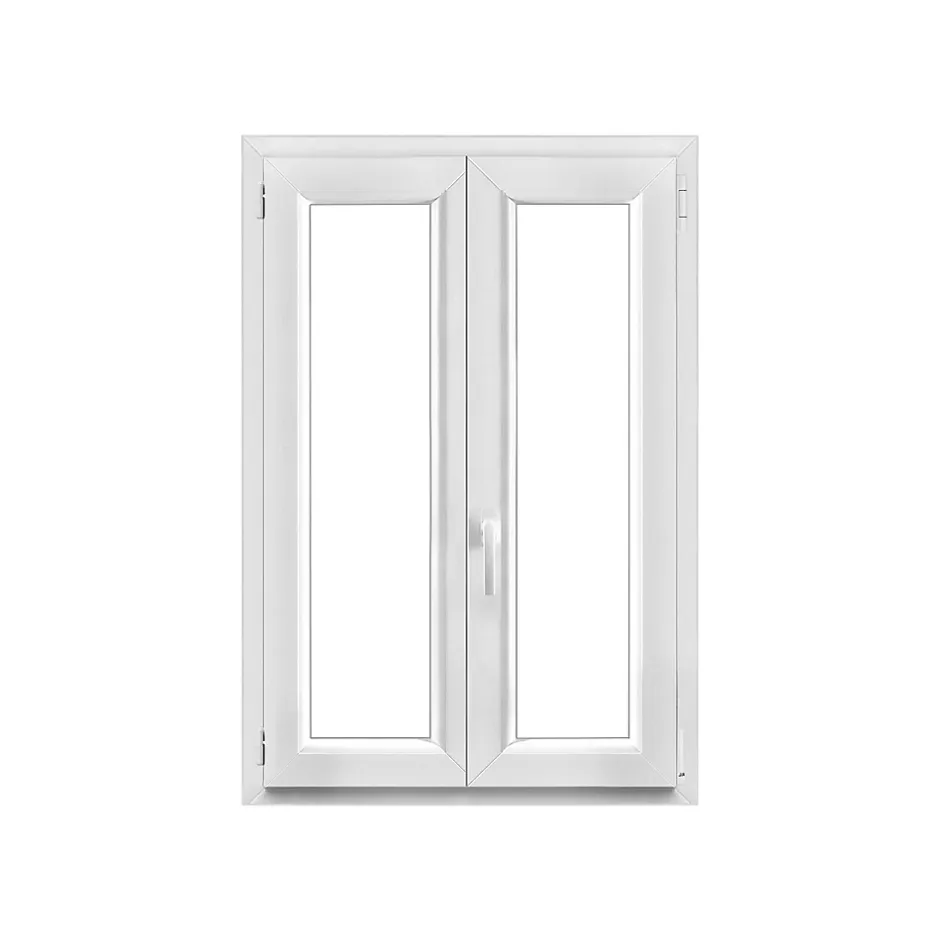 Fenêtre 2 vantaux oscillo-battante, tirant droit double vitrage en PVC blanc l.85 x H.118 cm-GoodHome Sale