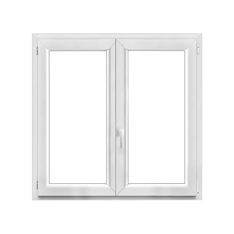 GoodHome Fenêtre 2 vantaux oscillo-battante, tirant droit double vitrage en PVC blanc l.125 x H.118 cm