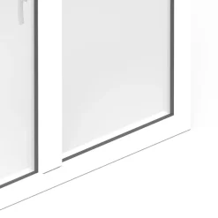 GoodHome Fenêtre 2 vantaux oscillo-battante, tirant droit double vitrage en aluminium blanc l.123 x H.127 cm