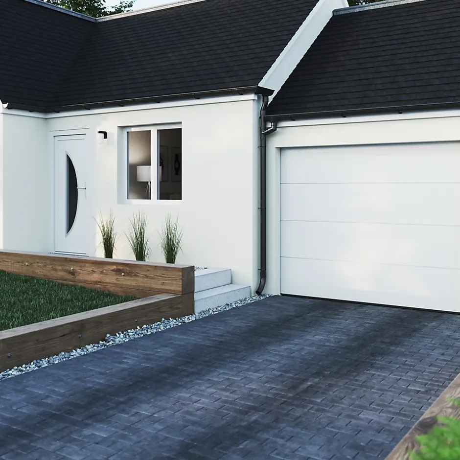 GoodHome Fenêtre 2 vantaux oscillo-battante, tirant droit double vitrage en aluminium blanc l.123 x H.127 cm