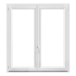 Fenêtre 2 vantaux oscillo-battante, tirant droit double vitrage en PVC blanc l.145 x H.148 cm-GoodHome Clearance