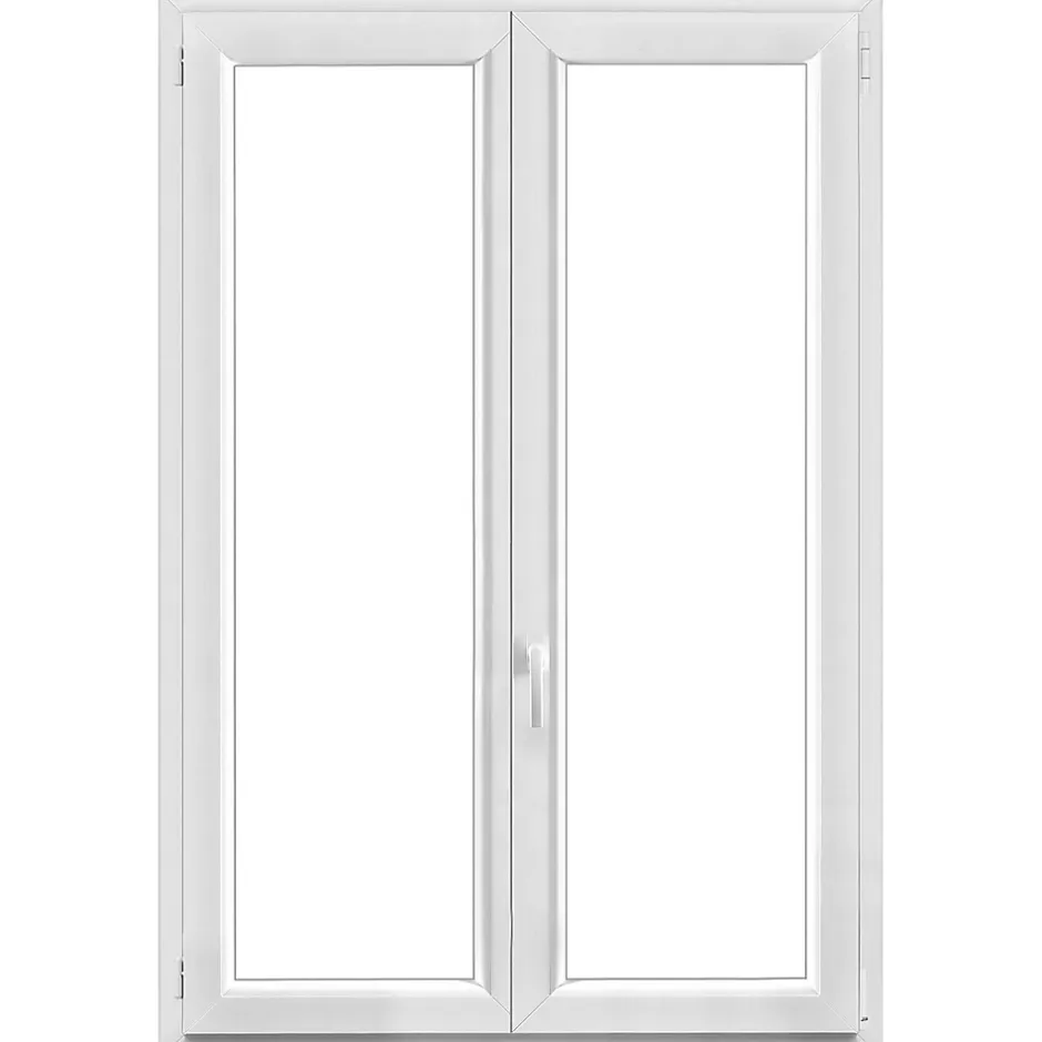 Fenêtre 2 vantaux oscillo-battante, tirant droit double vitrage en PVC blanc l.125 x H.168 cm-GoodHome Online