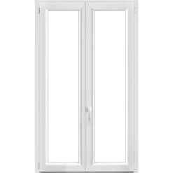 GoodHome Fenêtre 2 vantaux oscillo-battante, tirant droit double vitrage en PVC blanc l.105 x H.168 cm