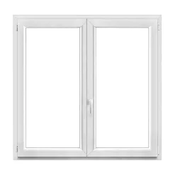 GoodHome Fenêtre 2 vantaux oscillo-battante, tirant droit double vitrage en PVC blanc l.145 x H.138 cm
