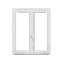 Fenêtre 2 vantaux oscillo-battante, tirant droit double vitrage en PVC blanc l.95 x H.128 cm-GoodHome Outlet