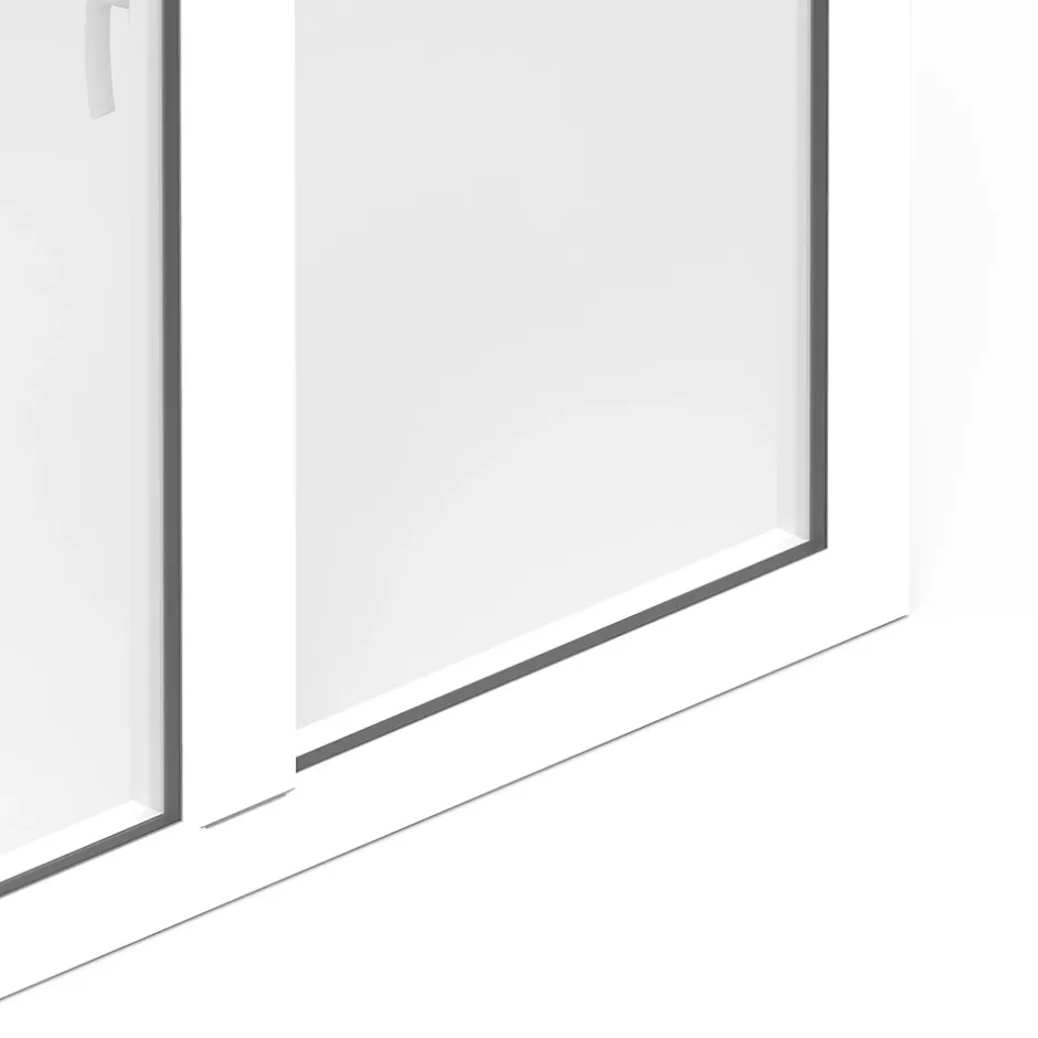 Fenêtre 2 vantaux oscillo-battante, tirant droit double vitrage en aluminium blanc l.103 x H.127 cm-GoodHome Online