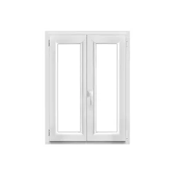 Fenêtre 2 vantaux oscillo-battante, tirant droit double vitrage en PVC blanc l.85 x H.108 cm-GoodHome