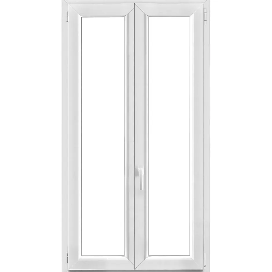 GoodHome Fenêtre 2 vantaux oscillo-battante, tirant droit double vitrage en PVC blanc l.95 x H.168 cm