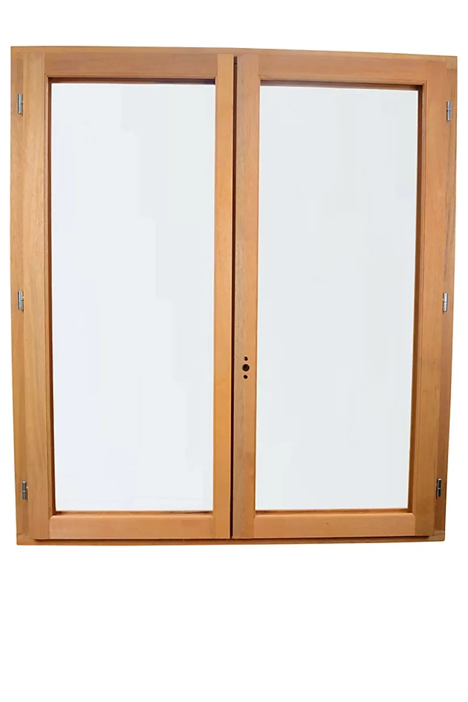 GoodHome Fenêtre 2 vantaux tirant droit double vitrage en bois marron l.125 x H.137,8 cm