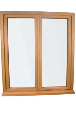 Fenêtre 2 vantaux tirant droit double vitrage en bois marron l.125 x H.107,8 cm-GoodHome Online