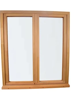 Fenêtre 2 vantaux tirant droit double vitrage en bois marron l.145 x H.137,8 cm-GoodHome New