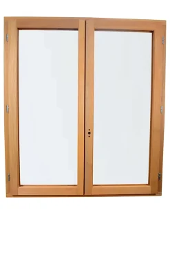 Fenêtre 2 vantaux tirant droit double vitrage en bois marron l.145 x H.137,8 cm-GoodHome New