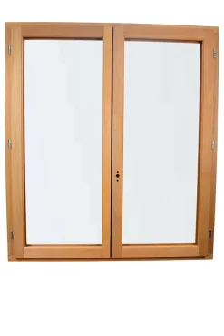 Fenêtre 2 vantaux tirant droit double vitrage en bois marron l.105 x H.77,8 cm-GoodHome