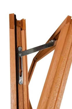 GoodHome Fenêtre abattante par le haut double vitrage en bois marron l.85 x H.47,8 cm