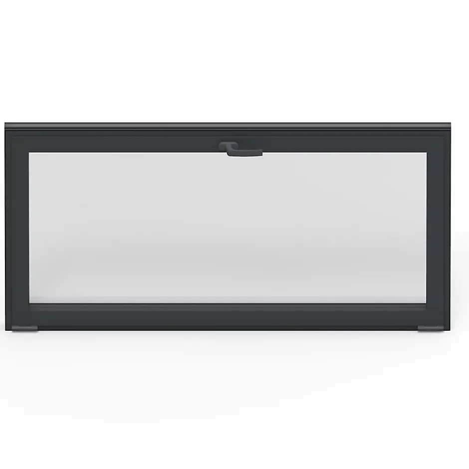 GoodHome Fenêtre abattante par le haut double vitrage en aluminium gris l.103 x H.47 cm