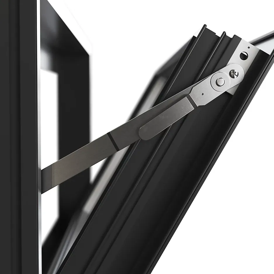 GoodHome Fenêtre abattante par le haut double vitrage en aluminium gris l.103 x H.47 cm