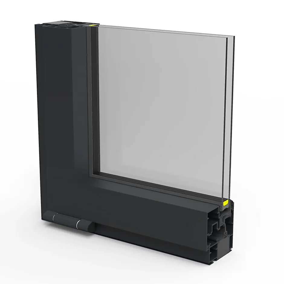 Fenêtre abattante par le haut double vitrage en aluminium gris l.123 x H.47 cm-GoodHome