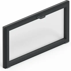 Fenêtre abattante par le haut double vitrage en aluminium gris l.123 x H.47 cm-GoodHome