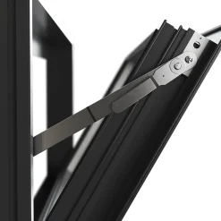 Fenêtre abattante par le haut double vitrage en aluminium gris l.123 x H.47 cm-GoodHome