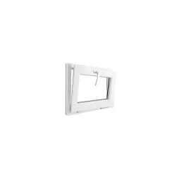 GoodHome Fenêtre abattante par le haut double vitrage en PVC blanc l.65 x H.48 cm