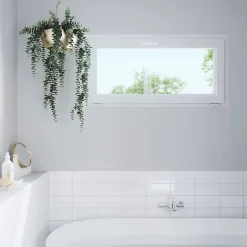 GoodHome Fenêtre abattante par le haut double vitrage en PVC blanc l.105 x H.48 cm